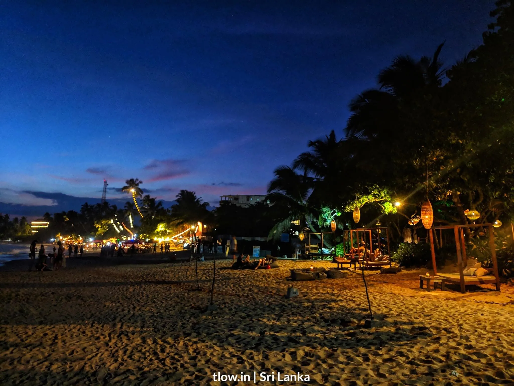Golden sands and nightlife at Mirissa Beach